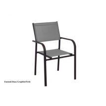Fauteuil de jardin Duca gris en aluminium et textilène PROLOISIRS