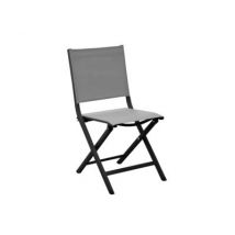 Chaise de jardin Théma grise en aluminium et textilène PROLOISIRS