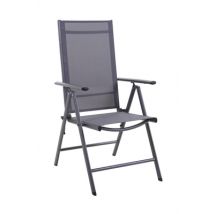 Fauteuil de jardin Avila gris en aluminium et textilène PROLOISIRS