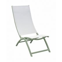 Fauteuil de jardin summer 2 lounge en aluminium amande et toile blanche PROLOISIRS Livraison gratuite à domicile