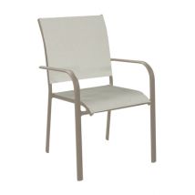 Fauteuil de jardin Elégance crème en aluminium et textilène PROLOISIRS