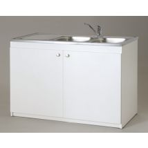 Meuble sous évier 2 portes blanc 1000 x 820 x 570 mm BOIS CONCEPT DEVELOPPEMENT