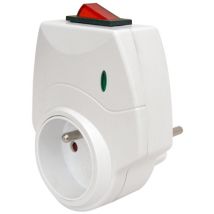 Parasurtenseur 1 prise avec interrupteur blanc