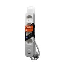 Multiprise avec interrupteur 4 prises 1,5m blanc QUARX