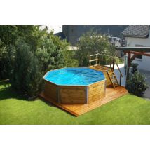 Piscine bois massif octogonale diamètre 397 cm H 116 cm 593 B T1 Livraison gratuite domicile WEKA