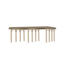 Carport double - 615 en lamellé collé - 622 x 639 cm Livraison gratuite domicile WEKA
