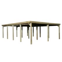 Carport double - 618 - 603 x 802 cm - toit en acier Livraison gratuite domicile WEKA
