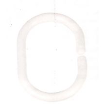 Set de 12 anneaux pour rideau de douche blanc