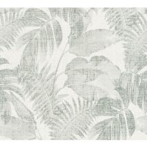 Papier peint pré-encollé expansé effet palm cosy vert 53 cm x 10 m AS CREATION
