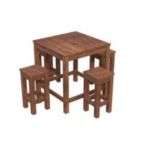 Table mange debout carré Aron en bois 90x90x107 cm WHITE WOOD