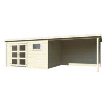 Abri de jardin bois Lya2 + Pergola Naturel 19,2m2 PALMAKO