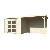 Abri de jardin bois Olivia + Pergola Naturel 10m2 PALMAKO
