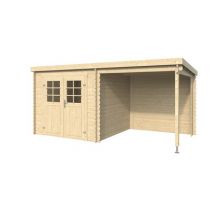 Abri de jardin bois SOPHY NATUREL 4,60 m² int. + extension 4,31 m²