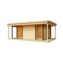 Abri de jardin bois - Domeo 3+ 44mm 2 pièces 15,67m² + terrasse 6,75m²