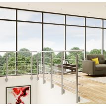 Supports x4 New Rondo aluminium anodisé pour verre acrylique SOGEM