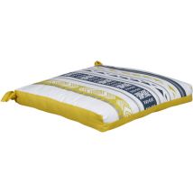 Galette de chaise en tissu imperméable 40 x 40 cm Ethnic coloris jaune moutarde SADY'S TRADING