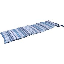 Coussin imperméabilisé imprimé motif ETHNIC coloris bleu pour bain de soleil SADY'S TRADING