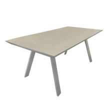 Table de jardin rectangulaire Piedra en aluminium et pierre sinterisée 180x90x74 cm