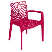 Fauteuil de jardin Gruvyer framboise en résine GRANDSOLEIL