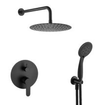 Combiné de douche à encastrer Wall rond noir ROUSSEAU SANITAIRE
