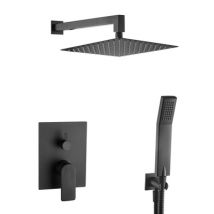 Combiné de douche à encastrer Wall carré noir ROUSSEAU SANITAIRE