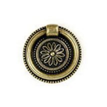 Anneau de meuble rond rosace vieux laiton diamètre 38 mm REI