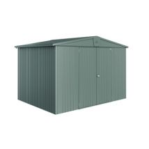 Abri de jardin en métal Europa 6.53 m² gris quartz Taille 5 BIOHORT