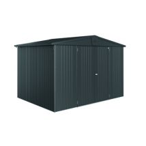 Abri de jardin en métal Europa 6.53 m² gris foncé Taille 5 BIOHORT