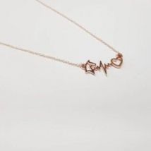 GoldSnaffle Collana horse heartbeat placcata oro rosa