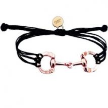 GoldSnaffle Bracciale Filetto per equitazione placcato oro rosa Nero