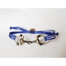 GoldSnaffle Bracciale Filetto oro brunito Blu Navy