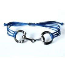 GoldSnaffle Bracciale Filetto argento brunito Blu
