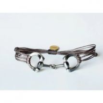 GoldSnaffle Bracciale Filetto argento brunito Marrone