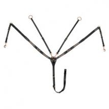 Supreme Pettorale in cuoio con forchetta Snaffle Rose Gold Nero Pony
