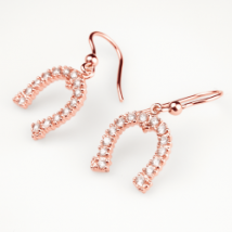 Orecchini con ferro di cavallo in argento rosato