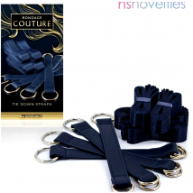 Bondage Couture The Down Straps set cinghie bondage letto regolabili blu oro