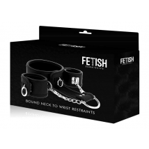 Fetish Submissive Collare con manette polsi collegate (posizione controllata