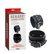 Behave ! luxury fetish Manette Premium rosse e nere cuffs bondage sadomaso