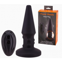 Seven Creations Plug anale con perline rimming Black 14,5 cm controllo remoto