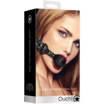 Gag Lusso Ouch! nero pelle PU regolabile morso bondage fetish BDSM