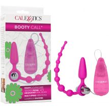 Double Dare Sonda a perle progressive 21 cm con plug anale vibrazioni rosa