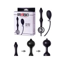 Rimba BondagePlay Plug Anale Gonfiabile con Pompa Doppia Camera Nero