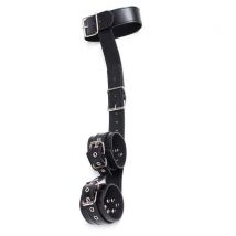 Sistema di blocco Fetish bondage collare manette nero Pelle regolabile BDSM