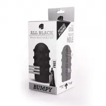 Masturbatore uomo All Black Bumpy nero pesante morbido 17 cm circa