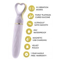 Vibratore a cuore Heartthrob Silicone Puria® + UltraSilk® USB idea regalo 10 modalità idea regalo