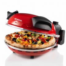 Ariete pizza 909 fornetto per pizza 400 gradi cuoce in minuti piastra in pietra refrattaria 33 cm di diametro 1.200 watt timer 30` rosso