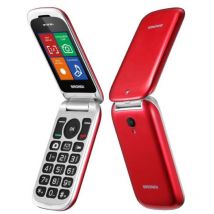 Brondi stone+ dual sim 2.4 clamshell flip attivo fotocamera tasti chiamata diretta torcia italia red