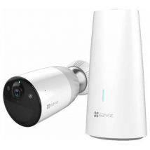 Ezviz bc1-b1 kit 1 telecamera ip a batteria wireless bc1 e base b1a torretta full hd ip66 waterproof visione notturna a colori colore bianco