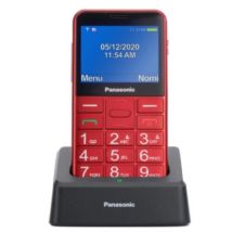 Panasonic kx-tu155 telefono cellulare ad utilizzo facilitato pulsanti grandi ampio schermo a colori da 2.4`` pulsante sos compatibile con apparecchi acustici base di ricarica rosso
