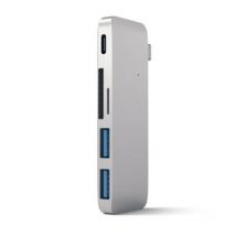 Satechi hub usb type-c passthrough argento